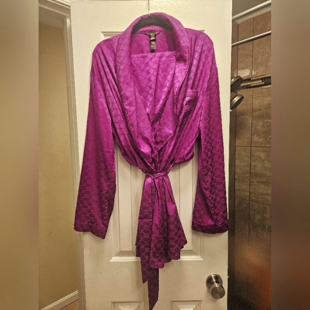 Savage X Fenty Satin Pajama Set Plum Size Medium